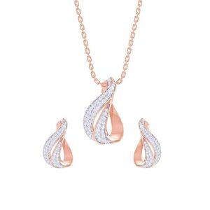 Silver Agda Pendant Earring Chain Jewellery Set