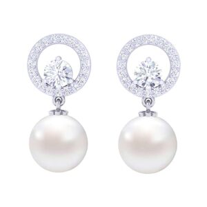 Clara 92.5 Sterling Silver Swiss Zirconia Pearl Earrings |Gift for Women and Girls