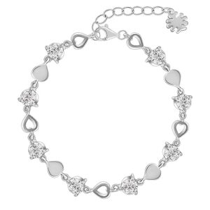 GIVA 925 Silver Heart Lock Bracelet Anklet Pendant with Link Chain | Zircon Studded| Gifts for Women & Girls